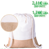 Precio mochila ecologica elaborada en yute y algodon natural
