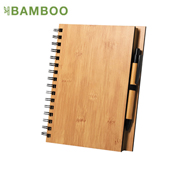 Libreta de bambú con boligrafo